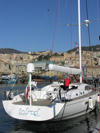 avvolgiranda montato su barca a vela